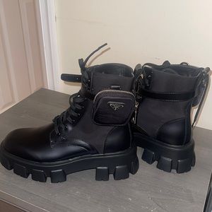 DUPE Monolith Leather & Nylon Lug-Sole Combat Boots